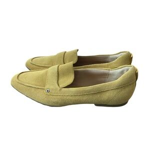 Franco Sarto Slip-On Loafers Pursia Yellow Mustard Size 5M Suede Flat Shoes